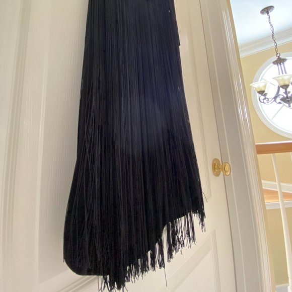 GUESS Black Crochet-Yoke Fringe Shift Dress - Picture 6 of 10